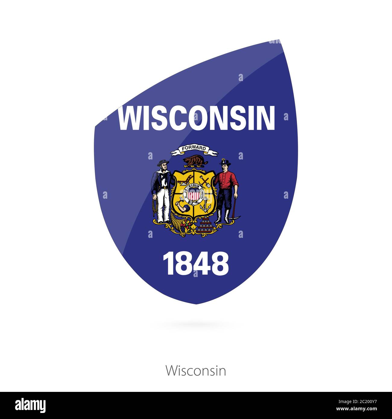 Drapeau du Wisconsin. Illustration vectorielle. Illustration de Vecteur