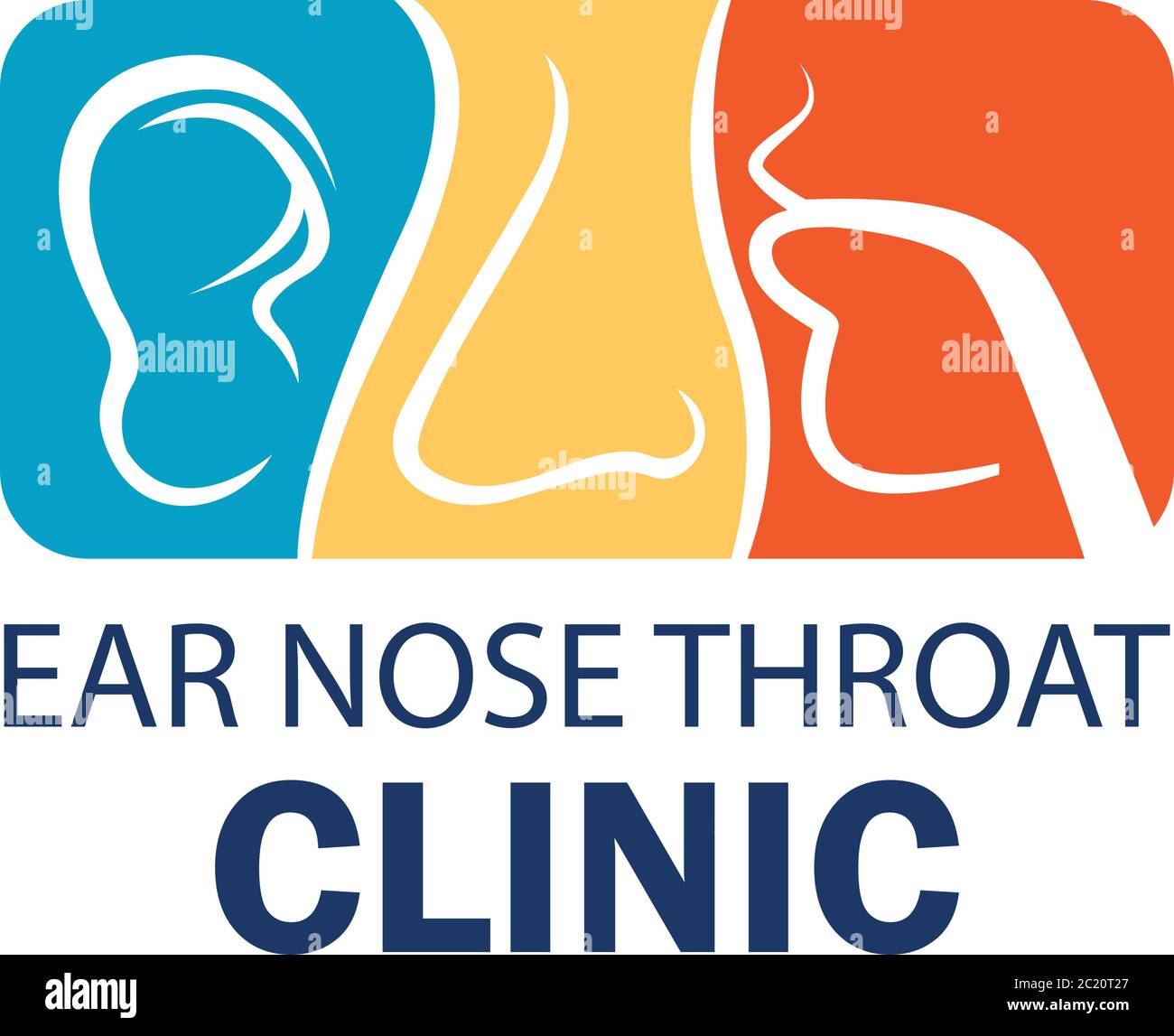 Logo de l'oreille nez gorge (ENT) pour otolaryngologistes concept clinique.  Illustration vectorielle Image Vectorielle Stock - Alamy