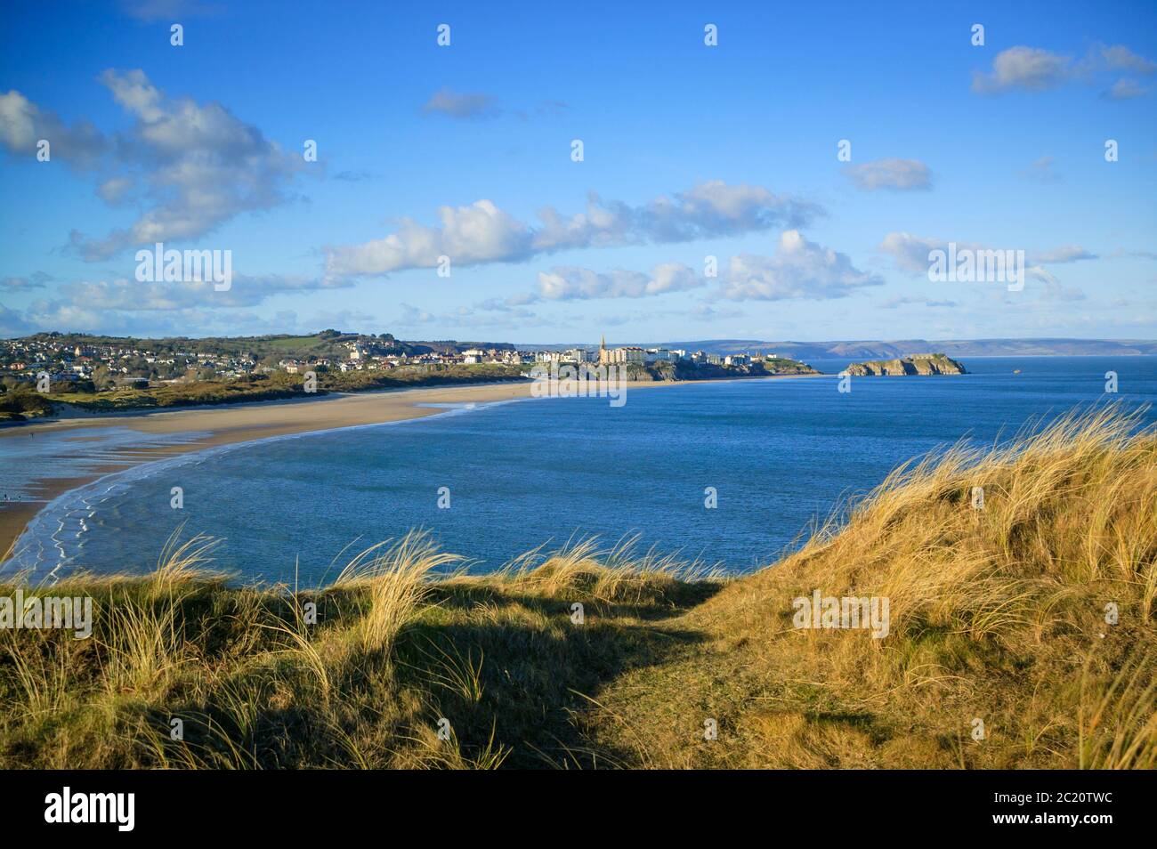Tenby plage sud Tenby Pembrokeshire pays de Galles Banque D'Images