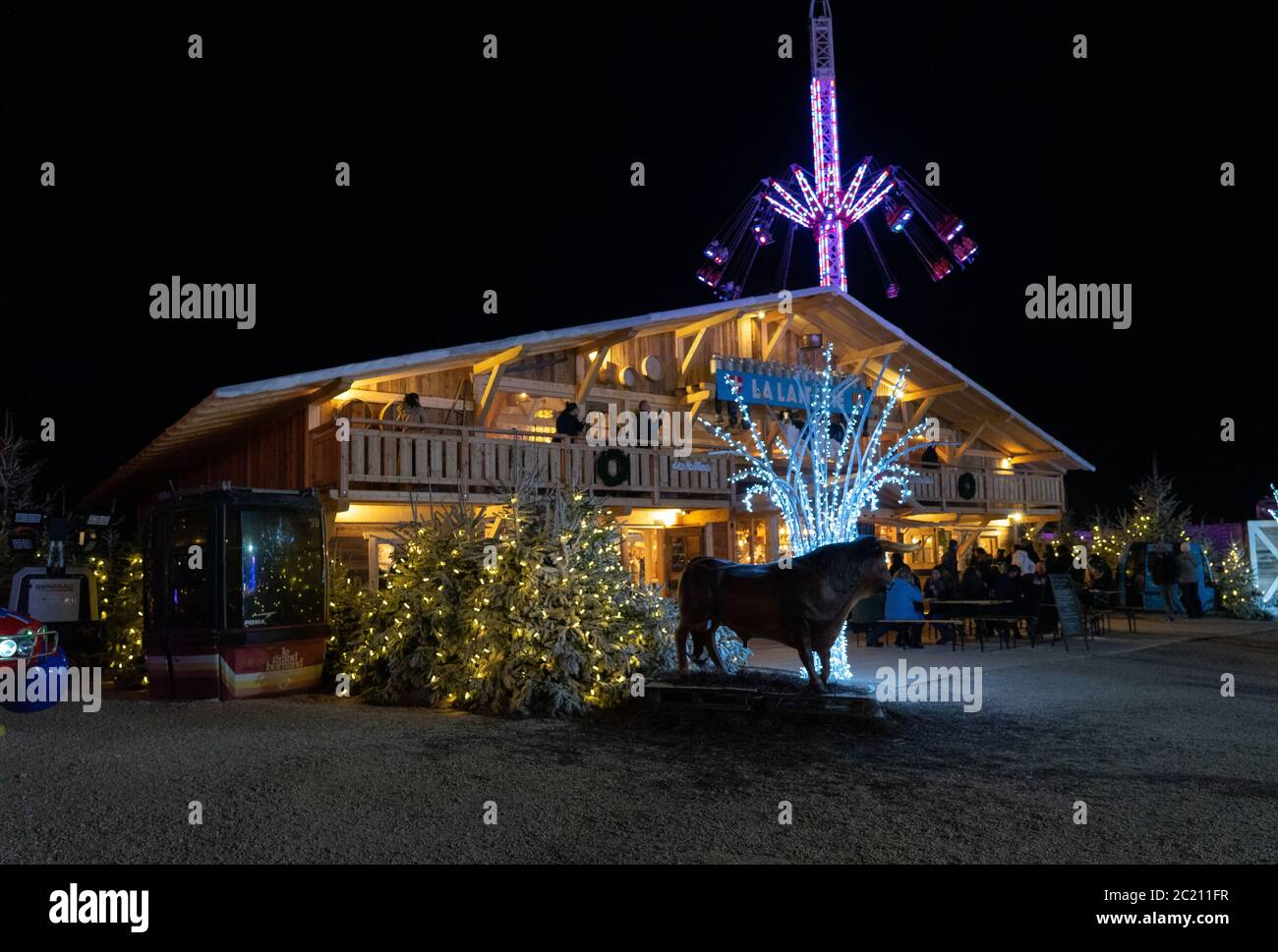 Le barcares village de noel en France. Banque D'Images
