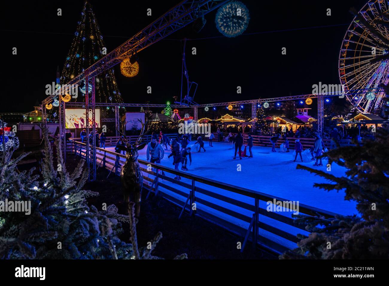 Le barcares village de noel en France. Banque D'Images