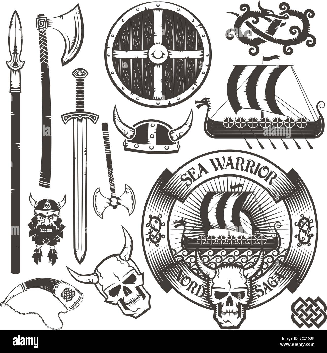 Logo Viking Illustration de Vecteur