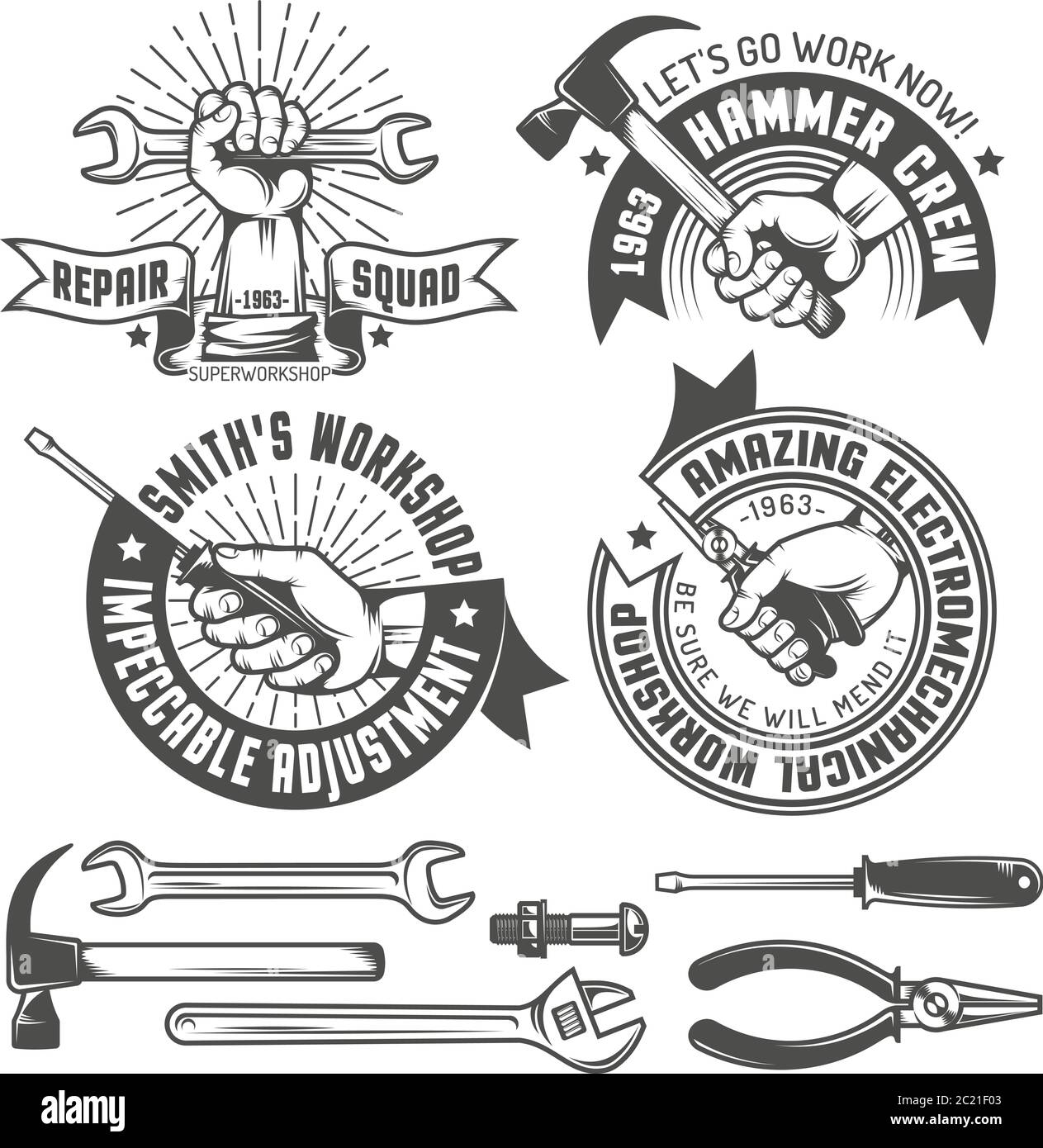 Atelier de réparation Illustration de Vecteur