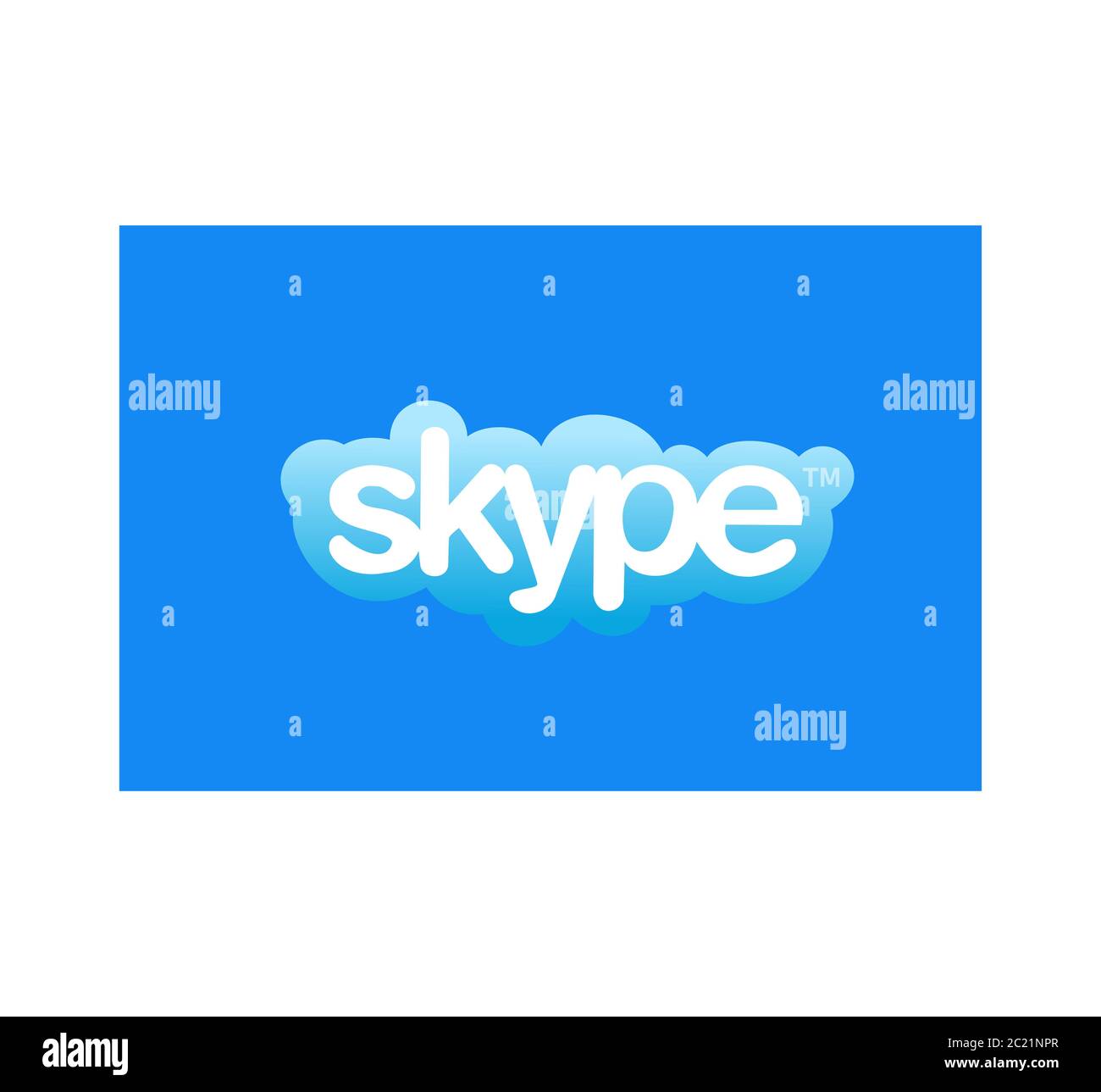 Logotype Skype sur fond blanc. Skype est un logiciel d'application de télécommunications développé par Microsoft. Application Skype . Kharkiv, Ukraine - juin 15, Banque D'Images
