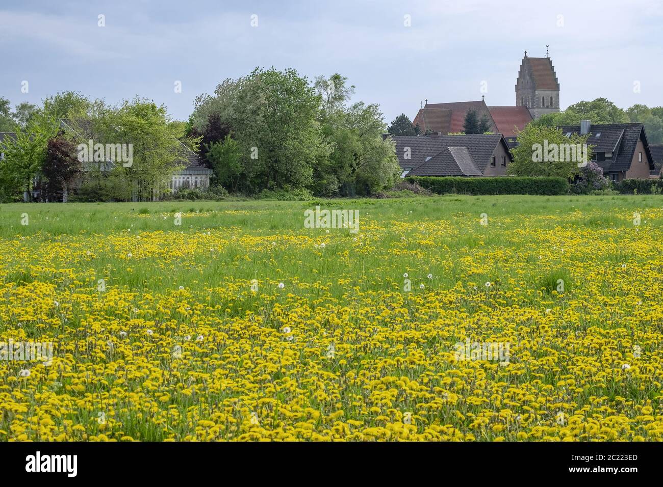 Vue sur le village Ahaus-Wüllen Banque D'Images