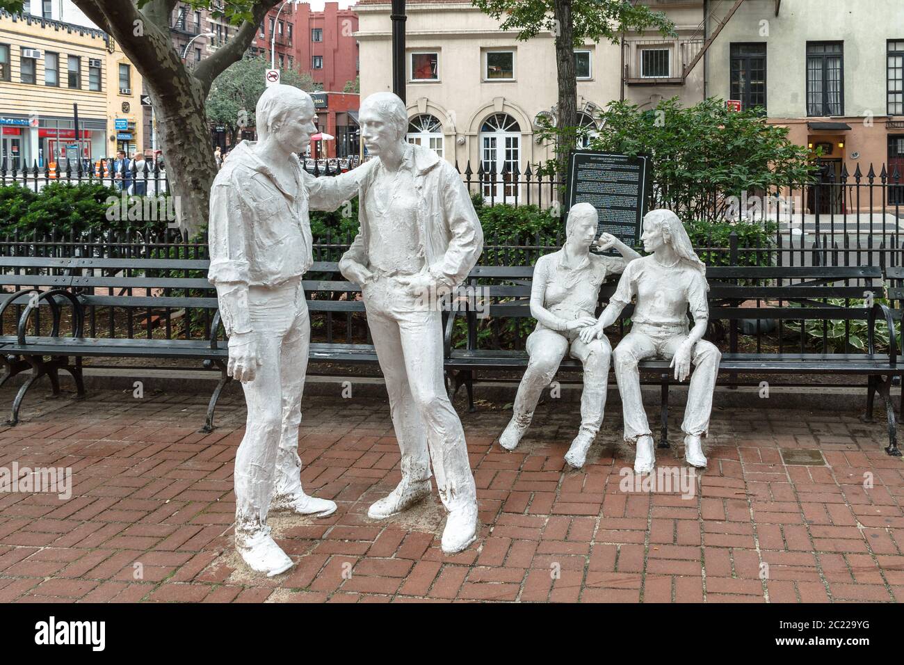 Le monument de libération gay dans le West Village de Manhattan Banque D'Images