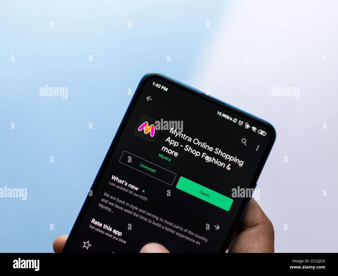 Assam, inde - 09 juin 2020 : Myntra une application de shopping en ligne. Banque D'Images