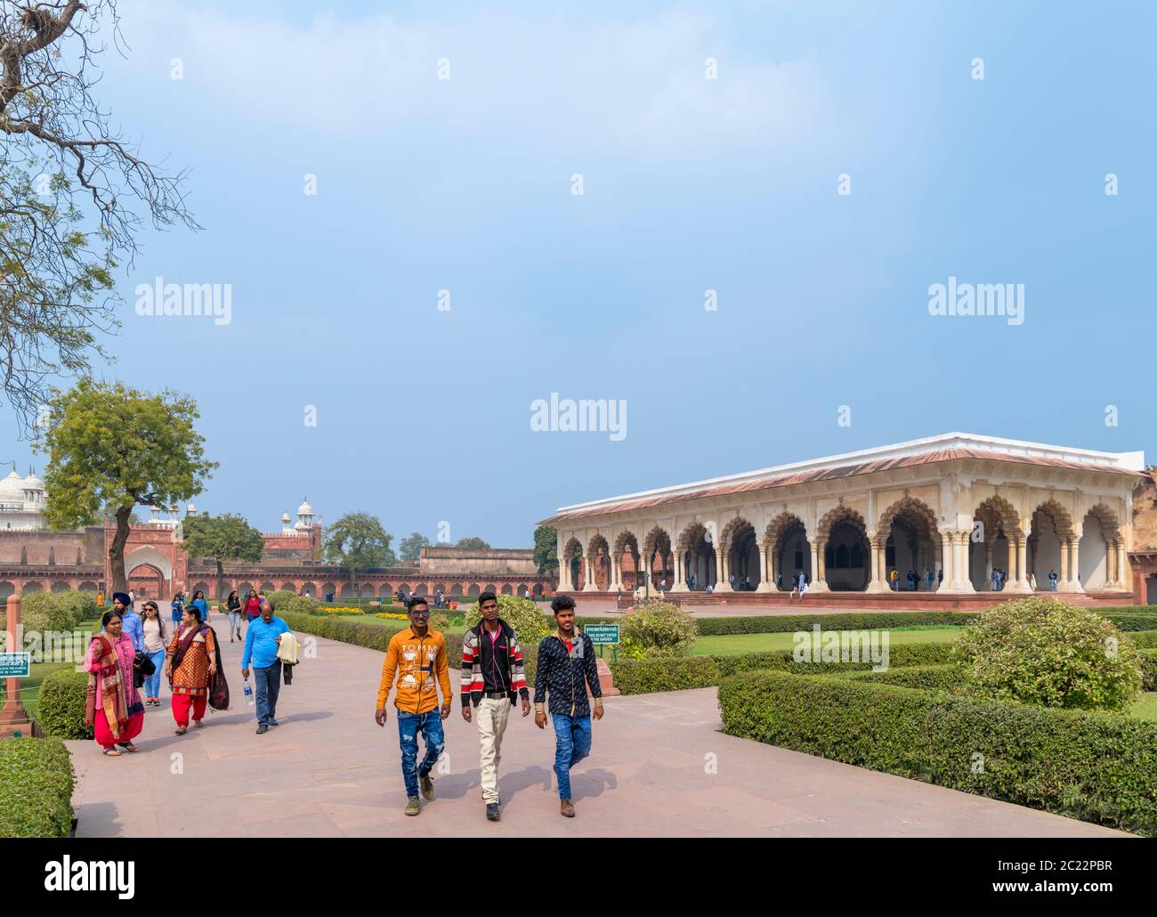 Le Diwan-i-Am (salle des audiences publiques), fort Agra, Agra, Uttar Pradesh, Inde Banque D'Images
