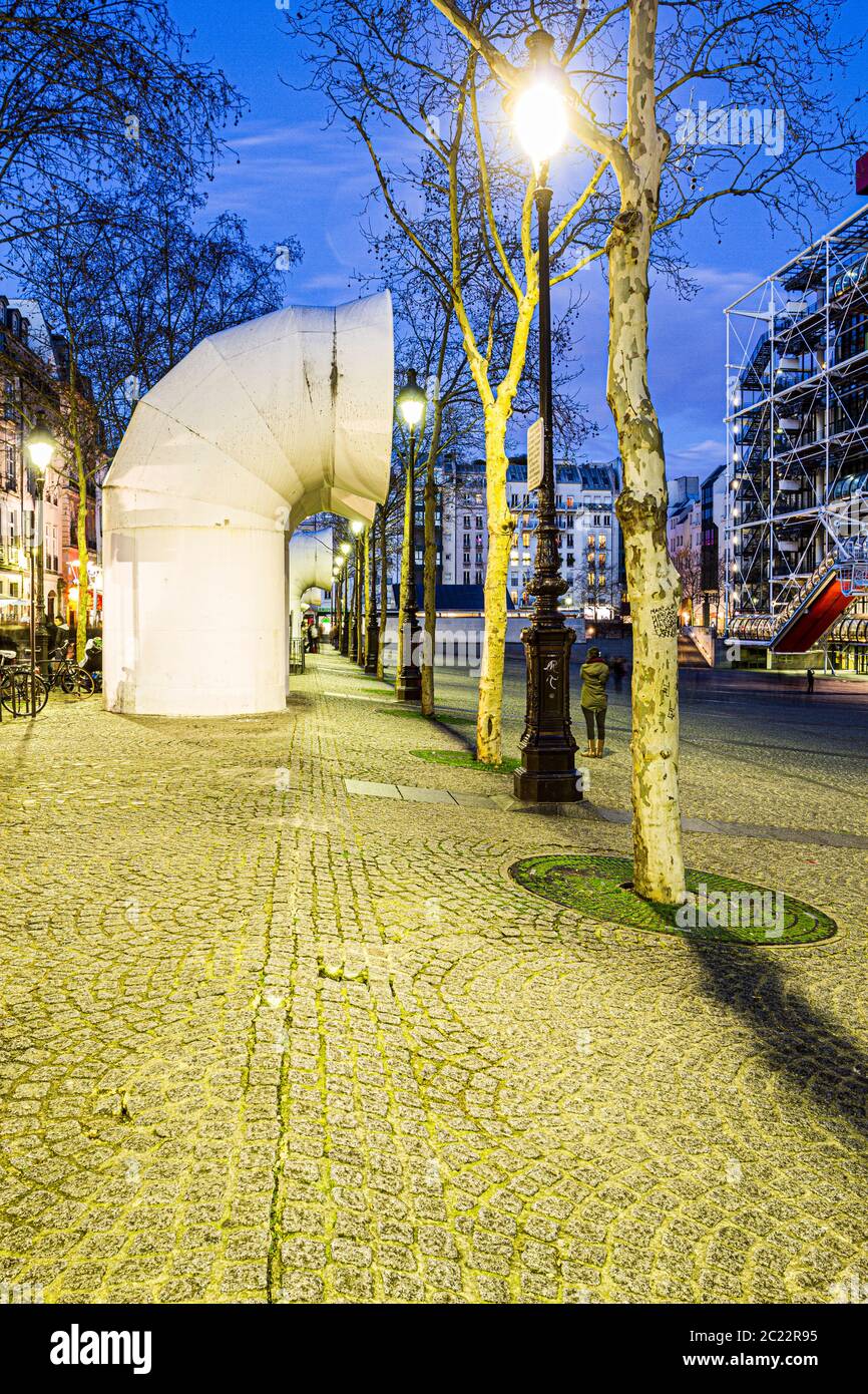 Tuyaux en face du Centre Georges Pompidou. Paris, France. Banque D'Images