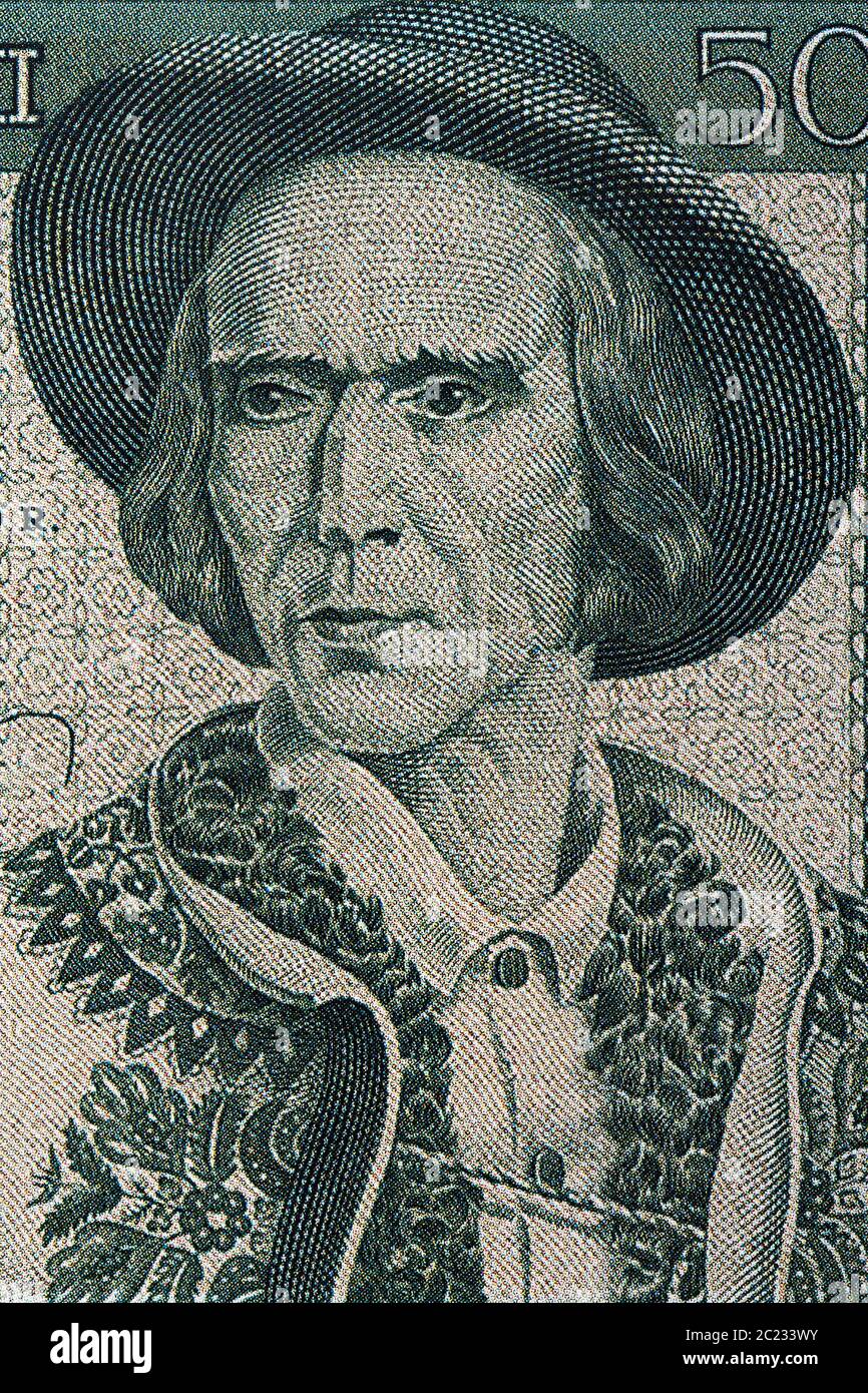 Highlander - Homme à partir de la région de Zakopane en costume national, un portrait d'origine polonaise Banque D'Images