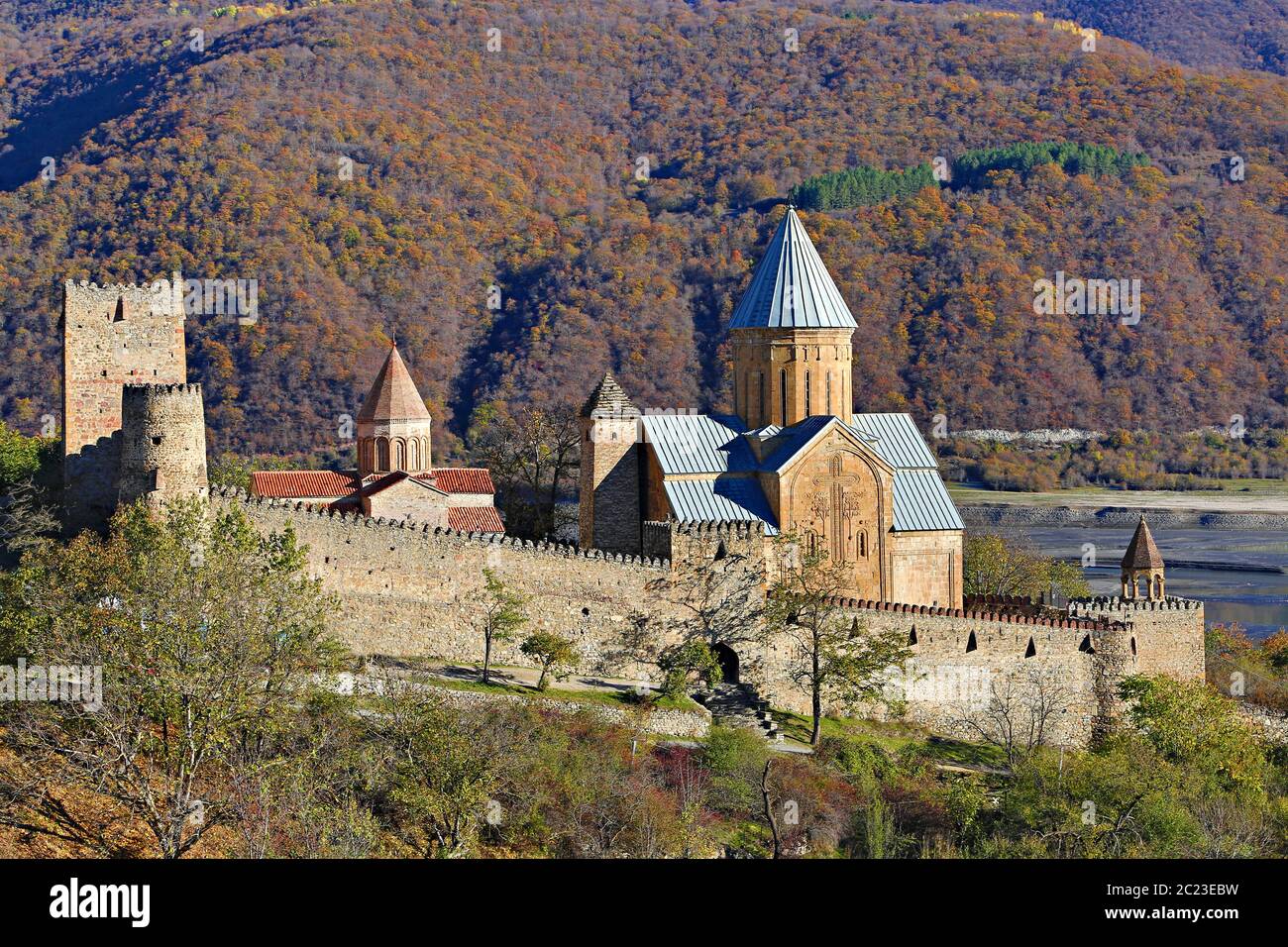 Forteresse et monastère d'Ananuri en Géorgie. Banque D'Images