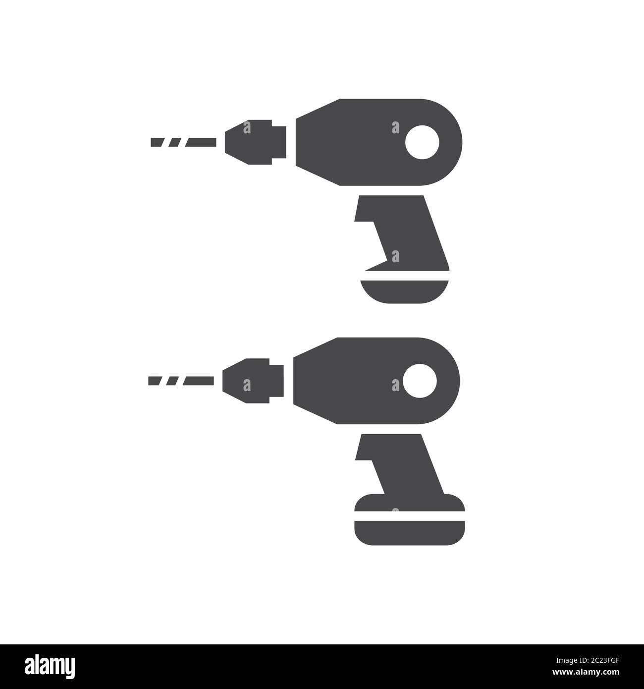 Perceuse, visseuse électrique, instrument, pictogramme noir, icône vectorielle. Illustration de Vecteur