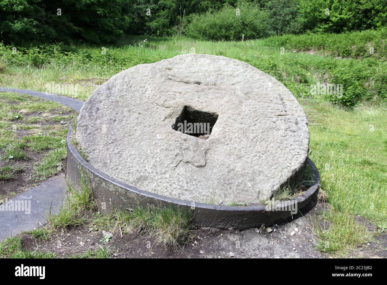 Odin Mine Crushing Circle à Castleton dans le Derbyshire Banque D'Images