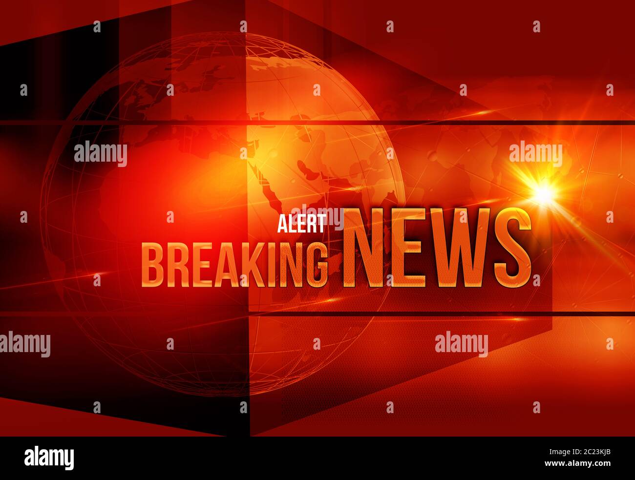 Couleur graphique Breaking News l'arrière-plan. Le rendu 3D, 3d illustration Banque D'Images