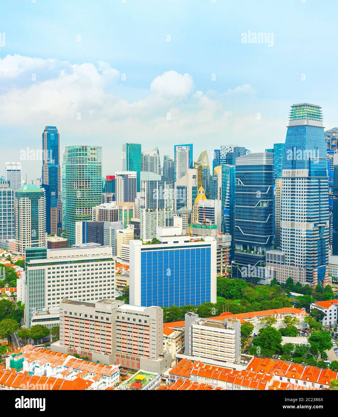 Centre-ville moderne de Singapour avec chinatown Banque D'Images