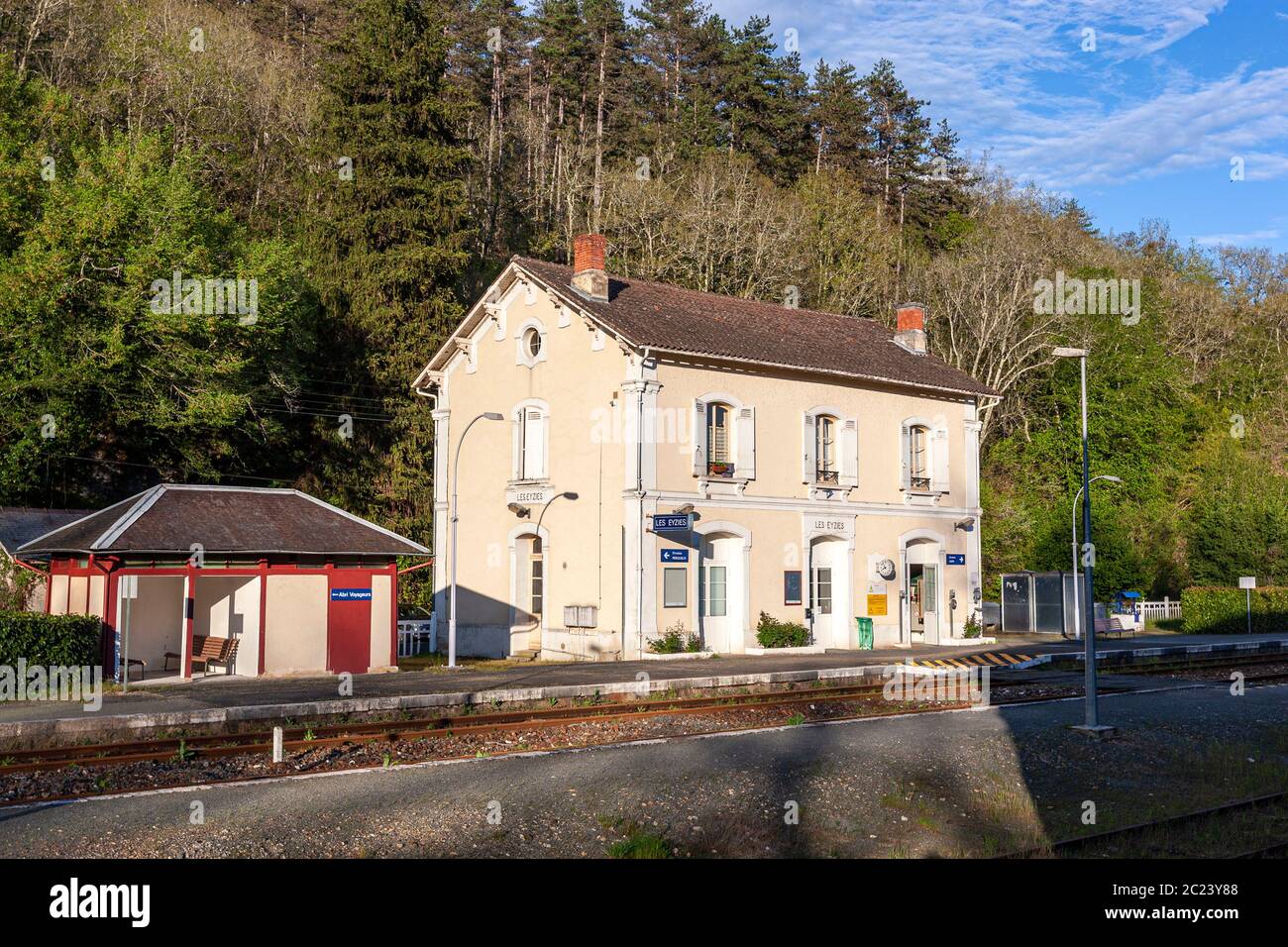 Gare des Eyzies, Gare, les Eyzies, les Eyzies-de-Tayac-Sireuil, France Banque D'Images