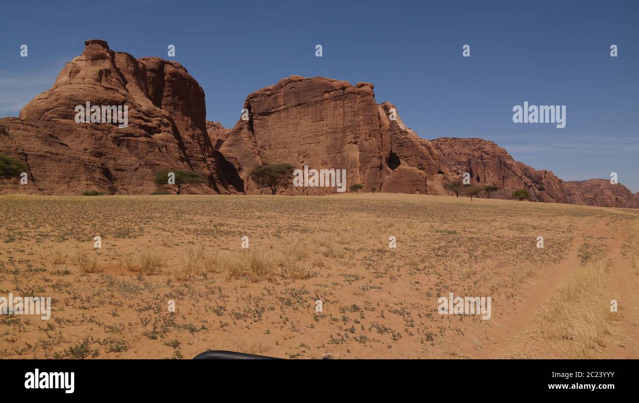 Résumé formation de roches au plateau Ennedi près de l'arche d'Aloba au Tchad Banque D'Images