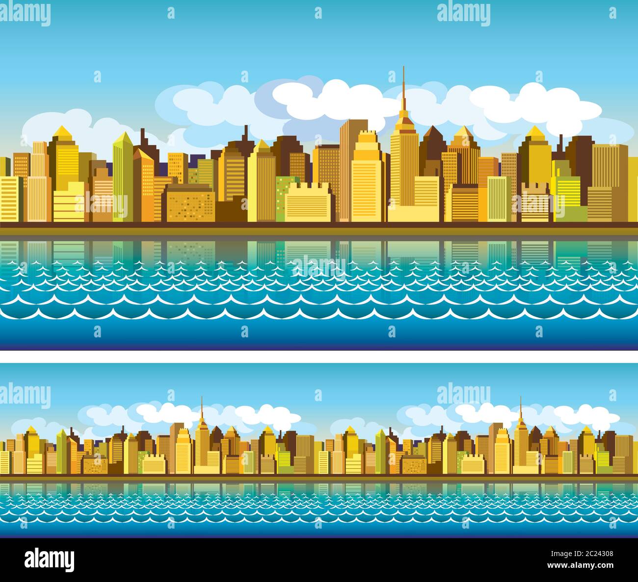 panorama élégant et sans couture de la ville moderne Illustration de Vecteur
