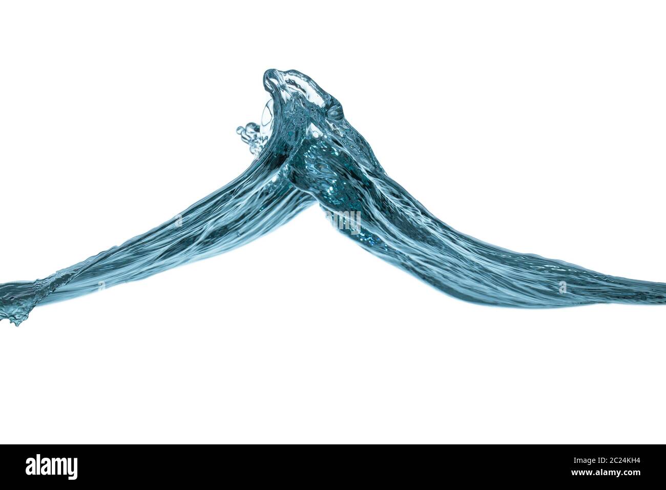 L'eau bleu clair, surface ondulée avec splash. Banque D'Images