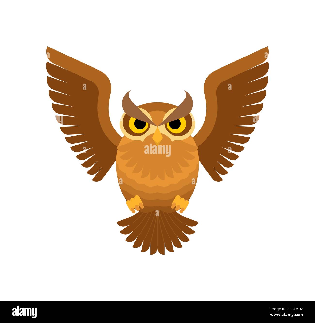 Owl isolé. Icône oiseau aigle-hibou. Illustration vectorielle Illustration de Vecteur