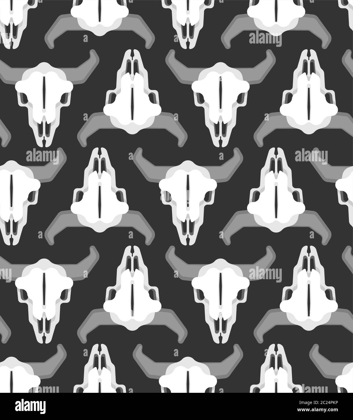 Motif crâne de vache sans couture. Squelette de la tête de l'arrière-plan de taureau. Texture vectorielle Illustration de Vecteur