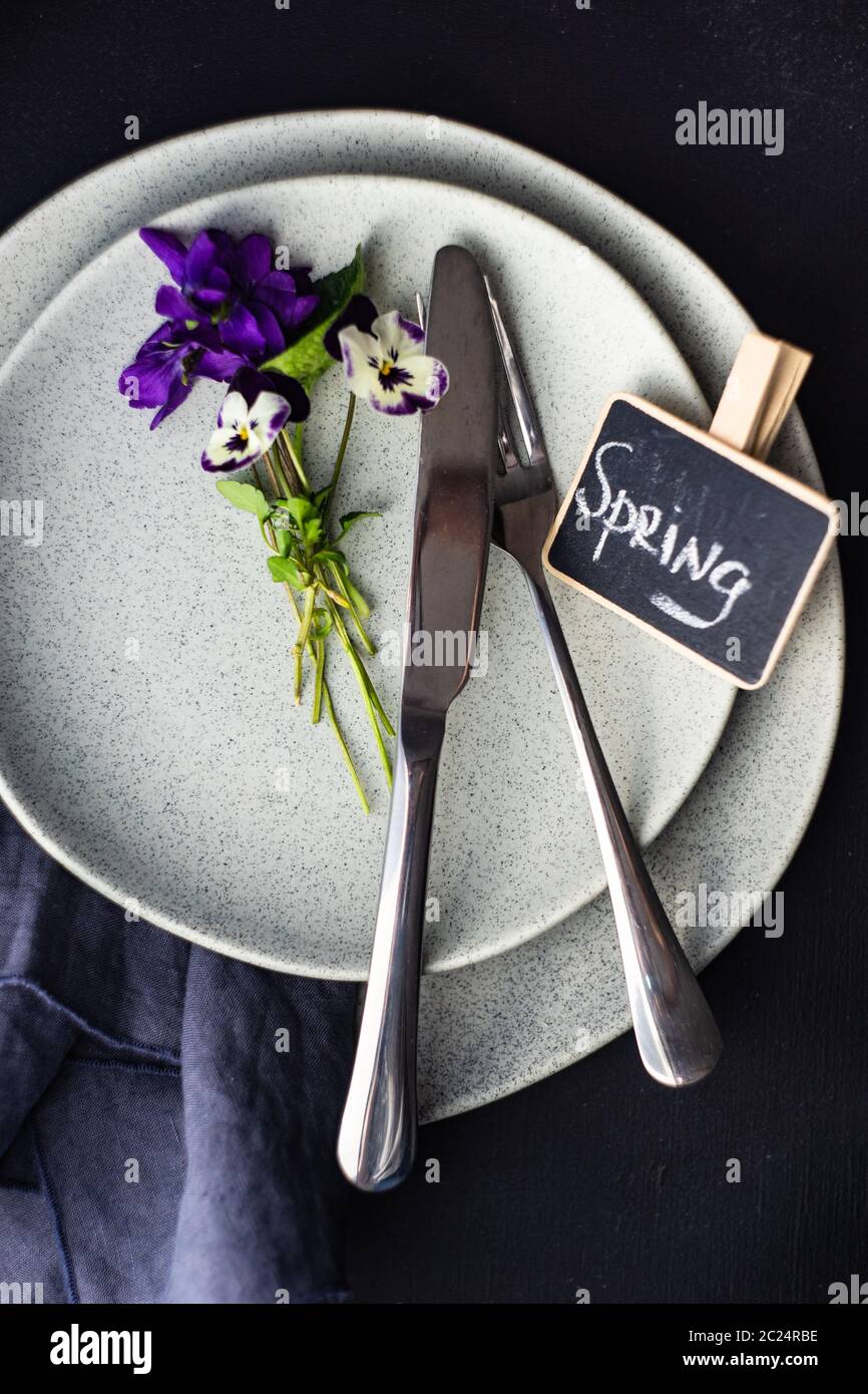 Table pour le dîner de Pâques Banque D'Images