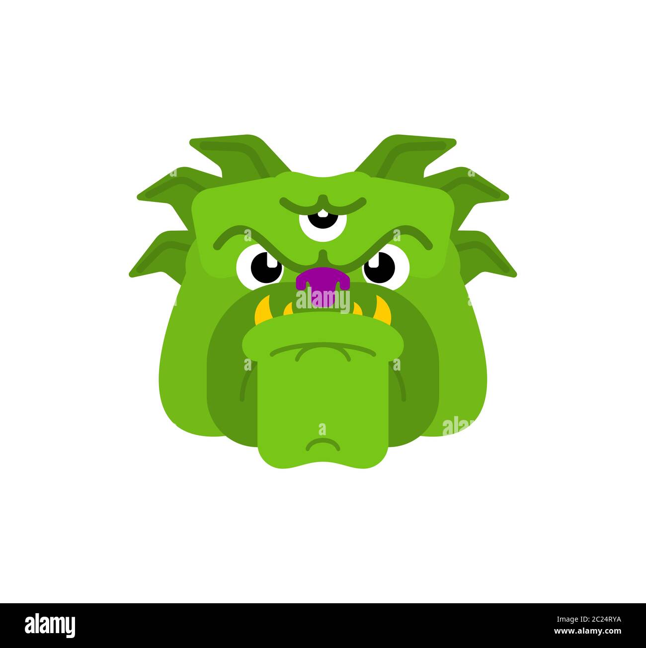 Chien étranger à trois yeux isolé. Illustration du vecteur PET d'espace Illustration de Vecteur