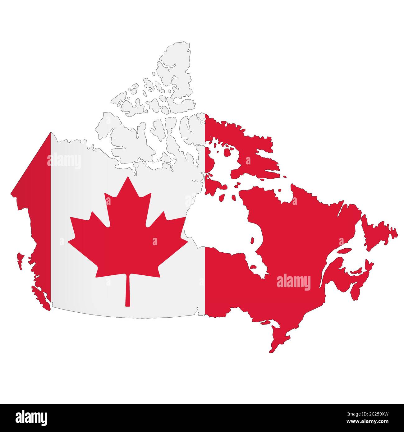 Carte du Canada sur fond blanc avec masque Banque D'Images