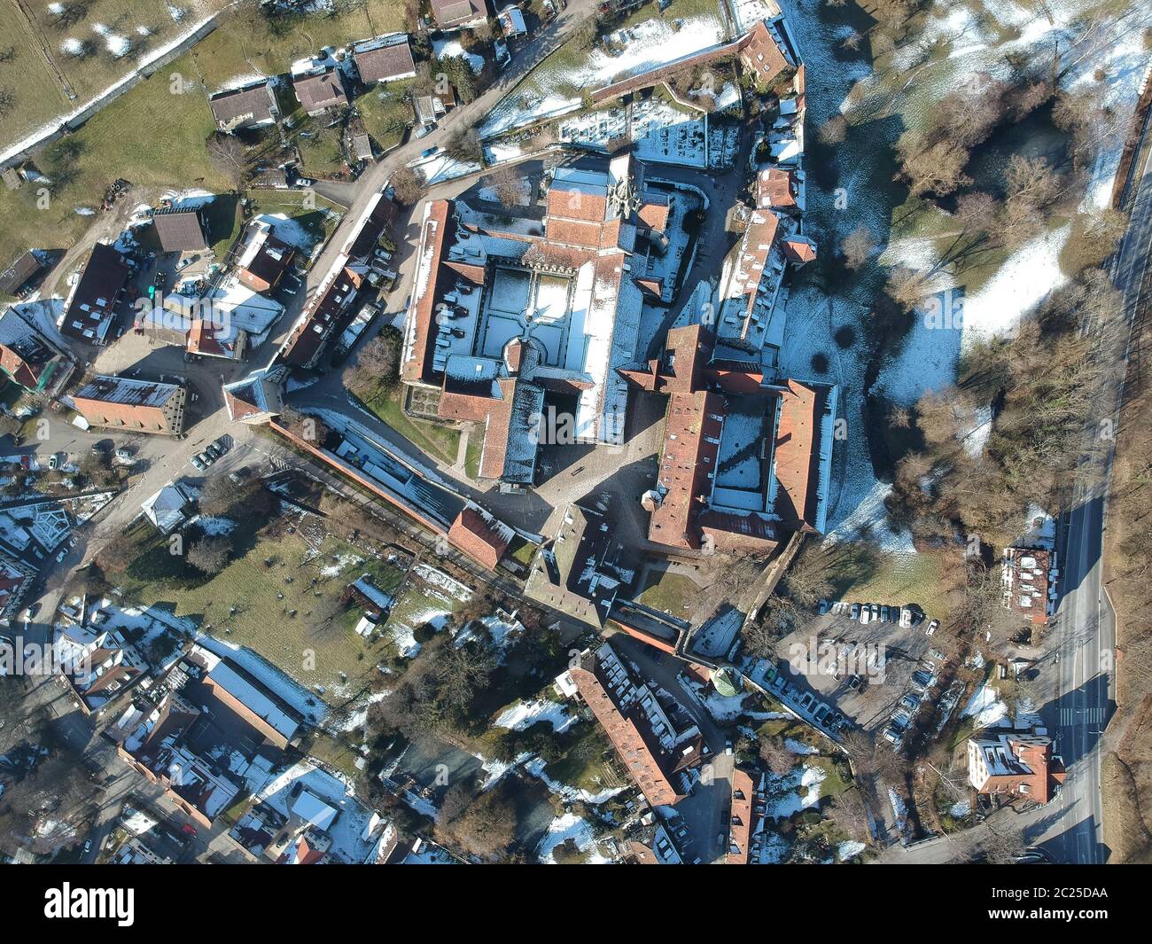 Vue aérienne sur le monastère de Bebenhausen en Allemagne Banque D'Images