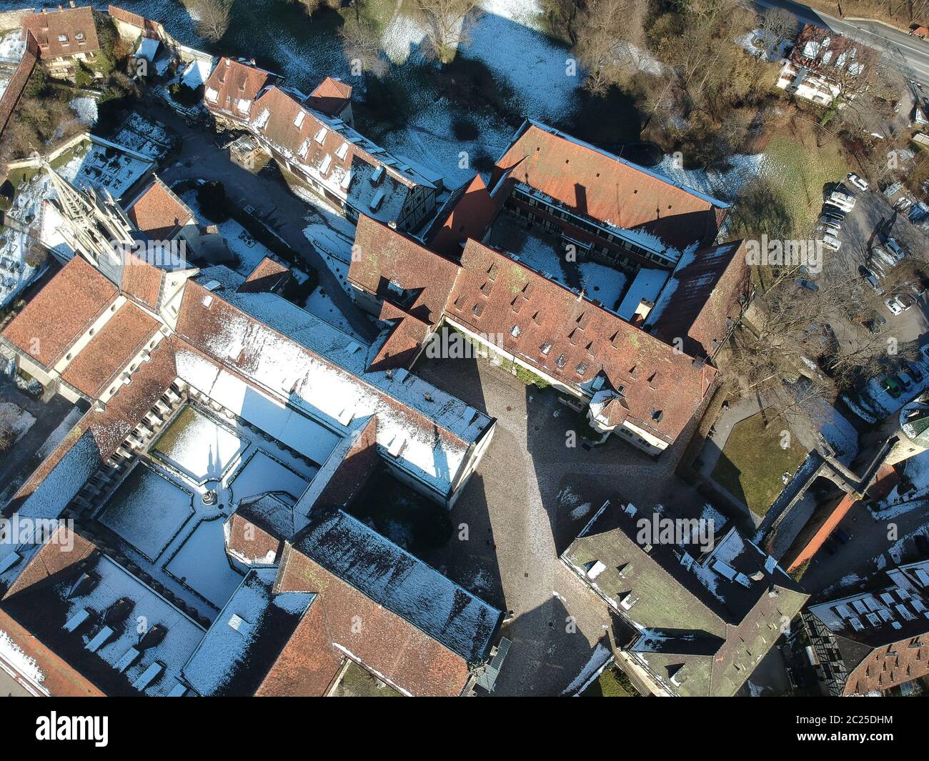 Vue aérienne sur le monastère de Bebenhausen en Allemagne Banque D'Images