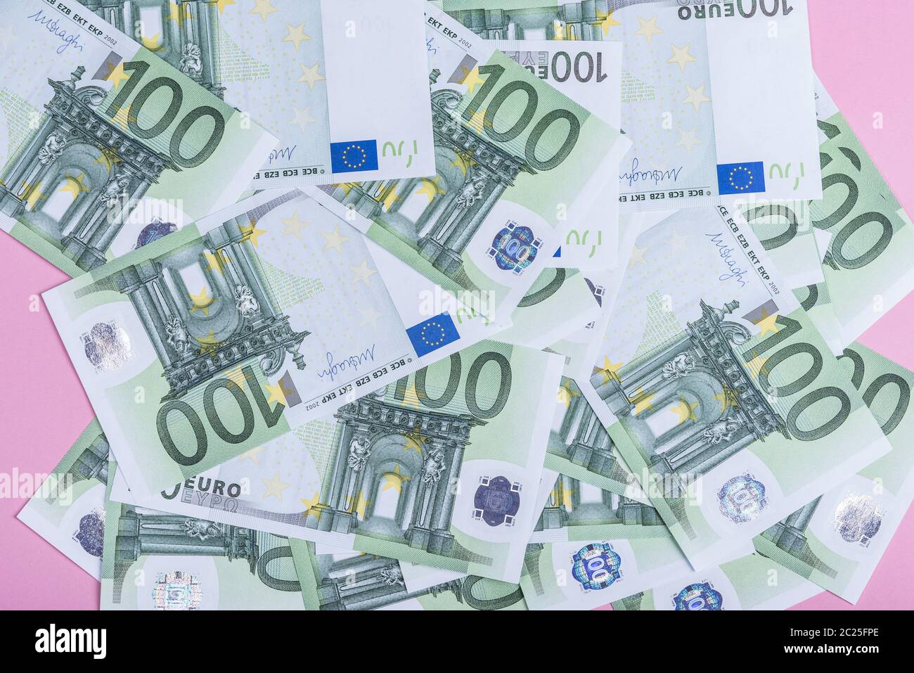 Euro Argent. euro cash arrière-plan. De l'argent euro banknotes Banque D'Images