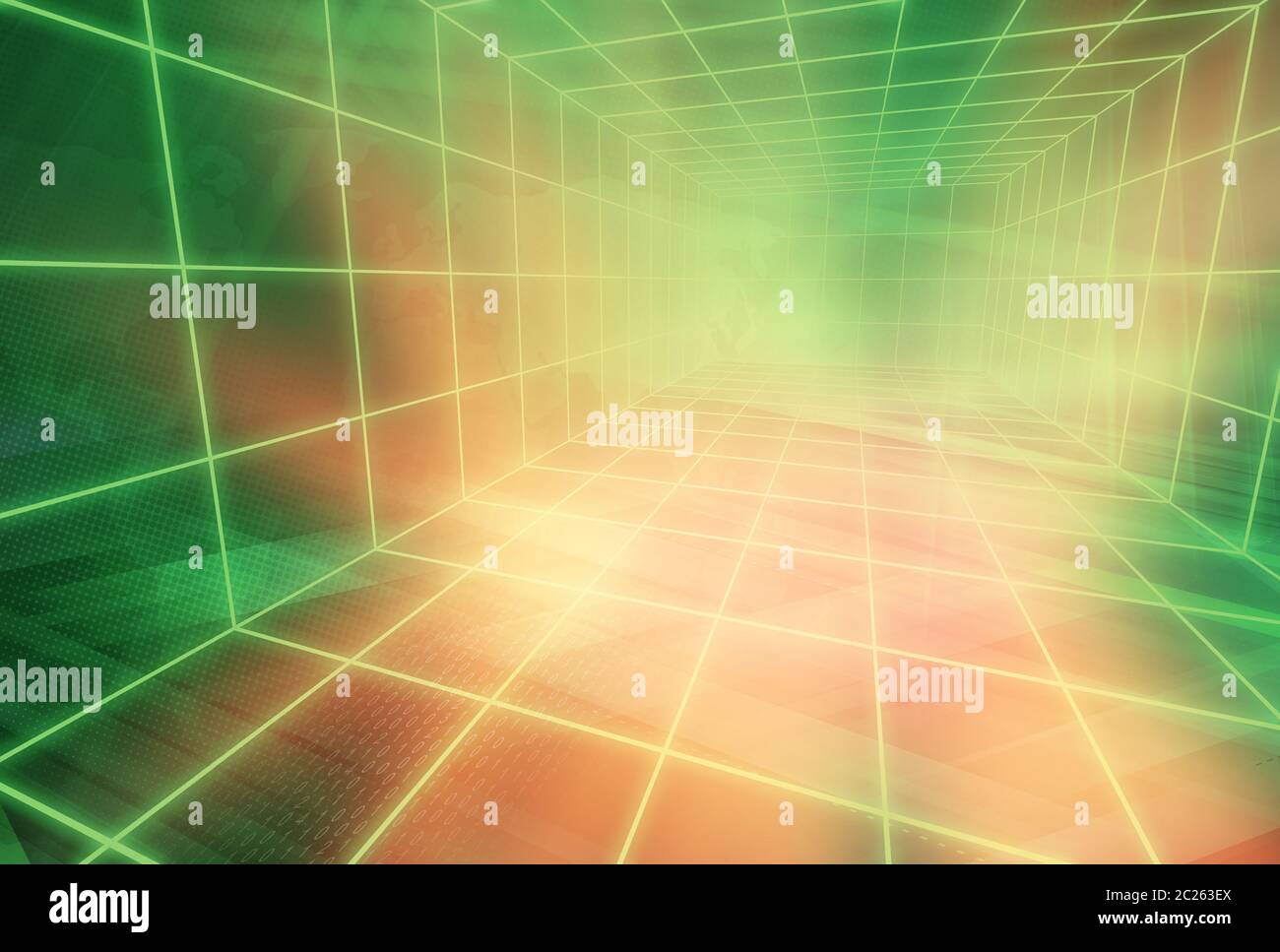 Moderne, futuriste, High Tech News Studio ci-joint, l'arrière-plan en perspective Texte Actualités mur. Banque D'Images