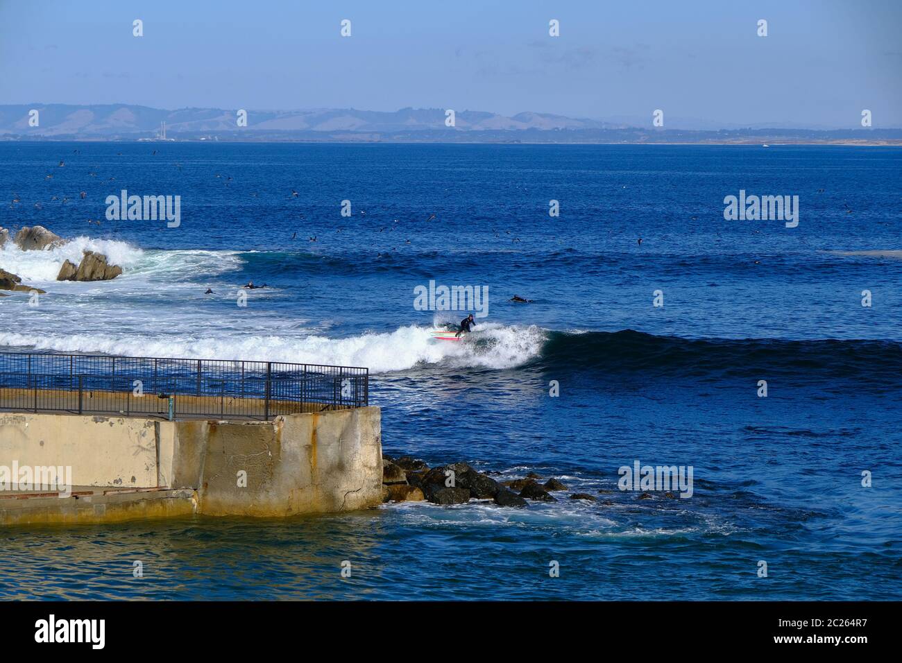 Surfer au-delà de Wall Banque D'Images