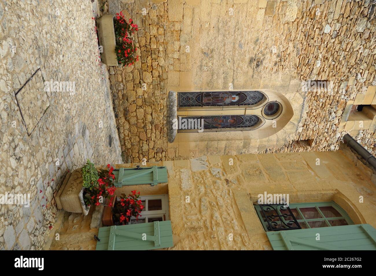 Église paroissiale de Saint-Jean-Baptiste à Saint Pompont France Banque D'Images