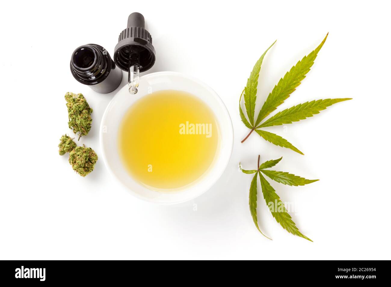 Extrait de cannabis à l'huile de CBD, concept de marijuana médicale. Banque D'Images