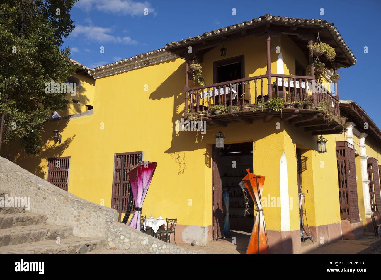 Vue sur les maisons anciennes de la ville de Trinidad, Cuba Banque D'Images