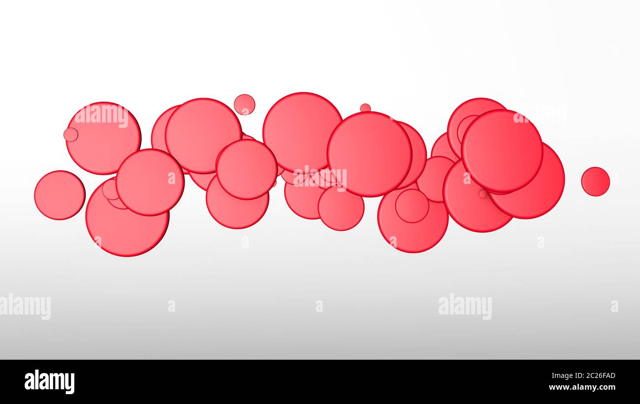 Les cercles rouges sur fond blanc. illustration. Le rendu 3D Photo ...