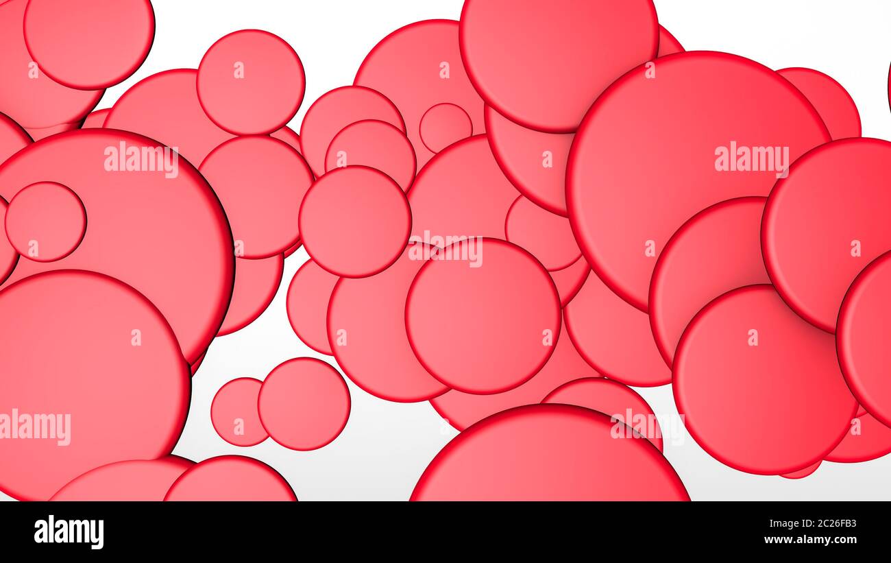 Les cercles rouges sur fond blanc. illustration. Le rendu 3D Photo ...