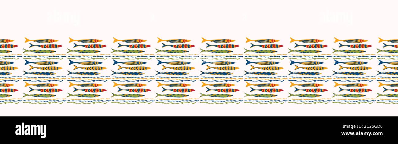 Soudines de poissons diagramme vectoriel sans couture des poissons grillés. Lisbonne St Antonio Festival traditionnel portugais de la cuisine. Juin rue Portugal Illustration de Vecteur