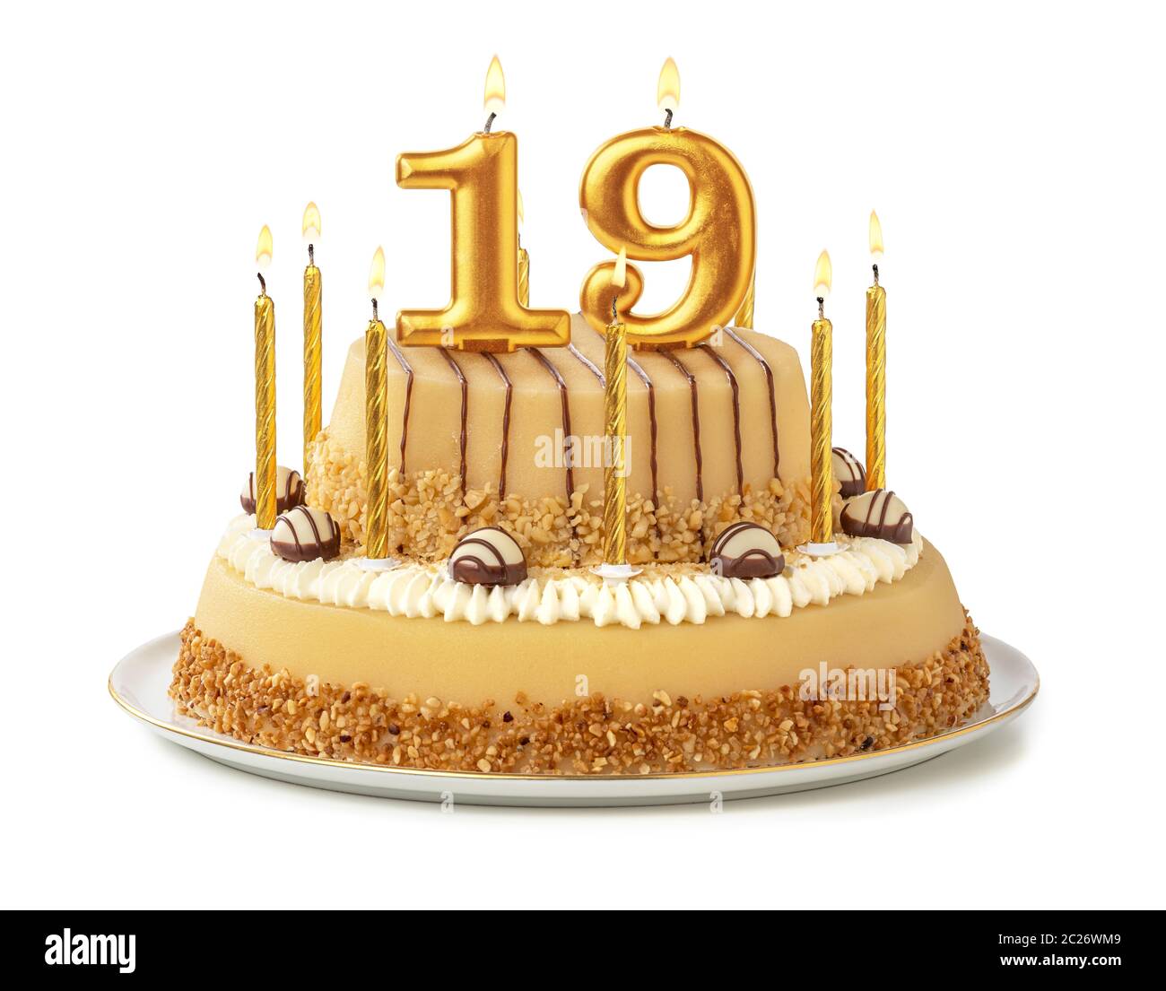 Birthday Cake Candles Number 19 Banque D Image Et Photos Alamy