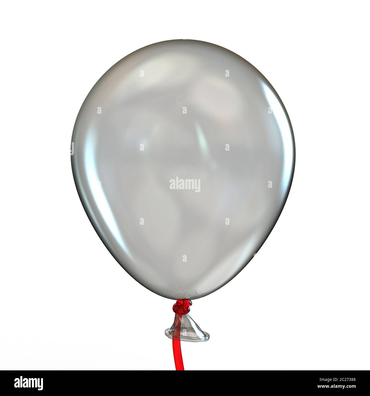 Ballon transparent avec ruban rouge 3D Banque D'Images