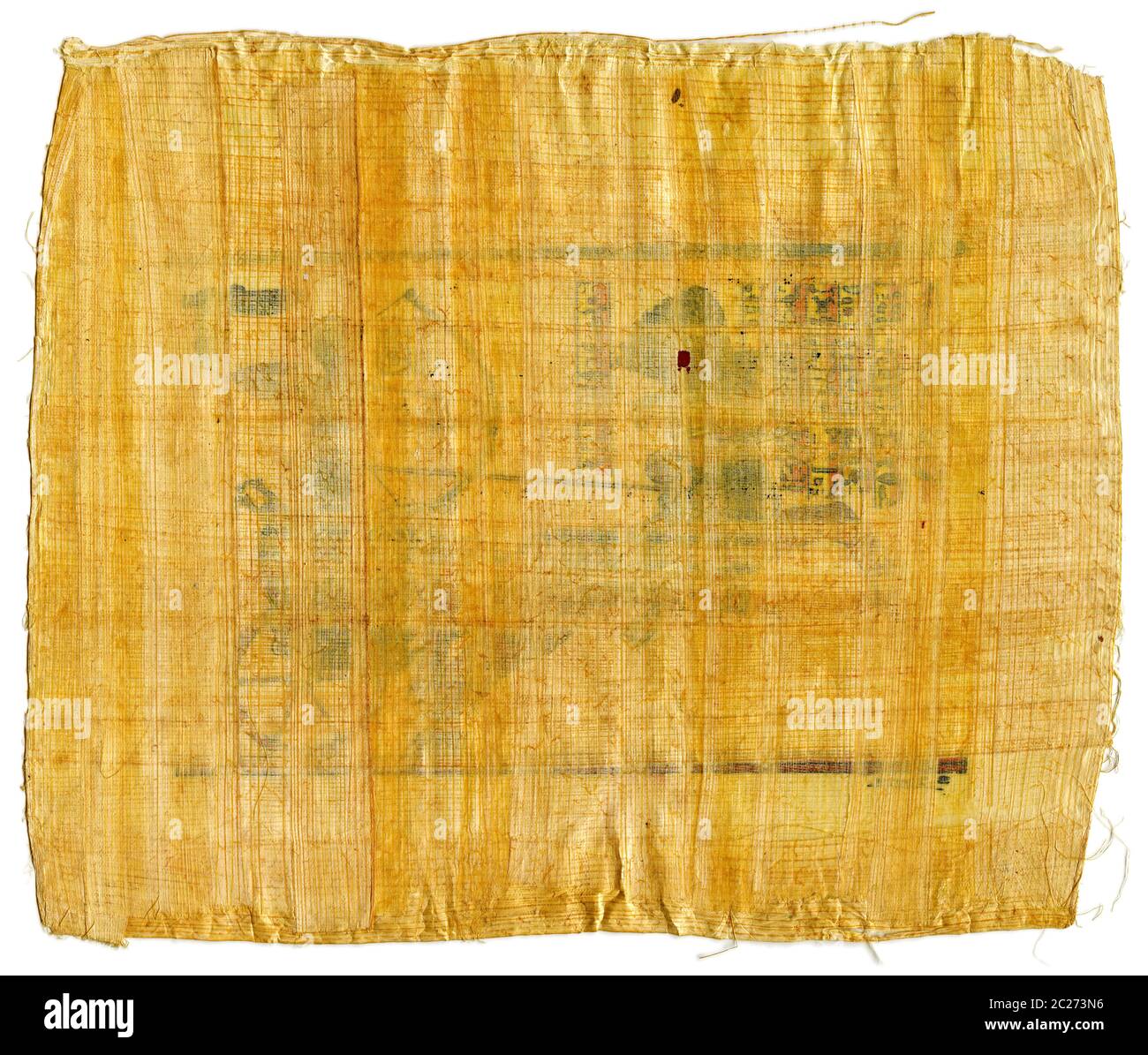 Fragment de papyrus égyptien ancien (du temple de Karnak, vallée de Thèbes, Louxor, Égypte). Manuscrit antique, feuille de parchme Banque D'Images