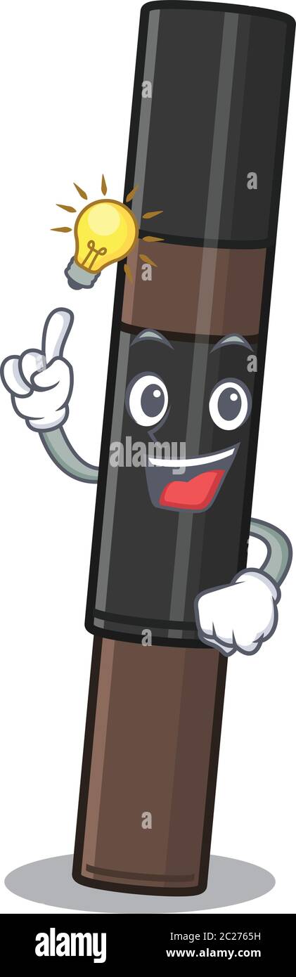 Personnage mascotte de crayon intelligent pour sourcils a un geste d'idée Illustration de Vecteur