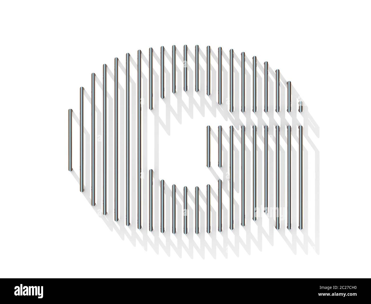 Fil d'acier, d'argent font. Lettre G Banque D'Images