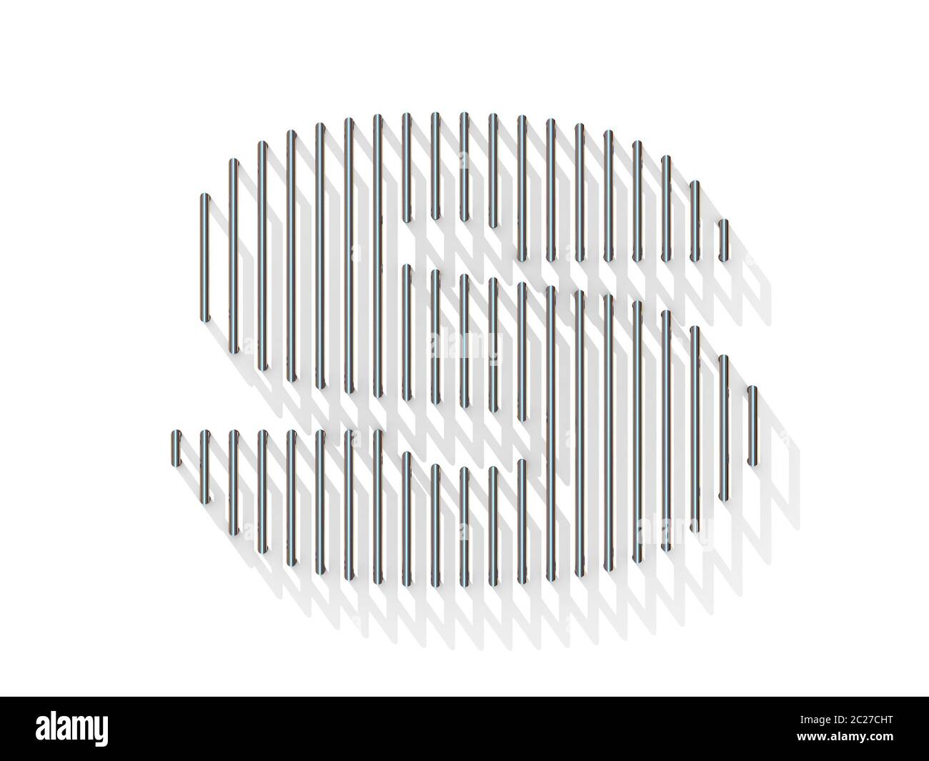 Fil d'acier, d'argent font. Lettre S Banque D'Images