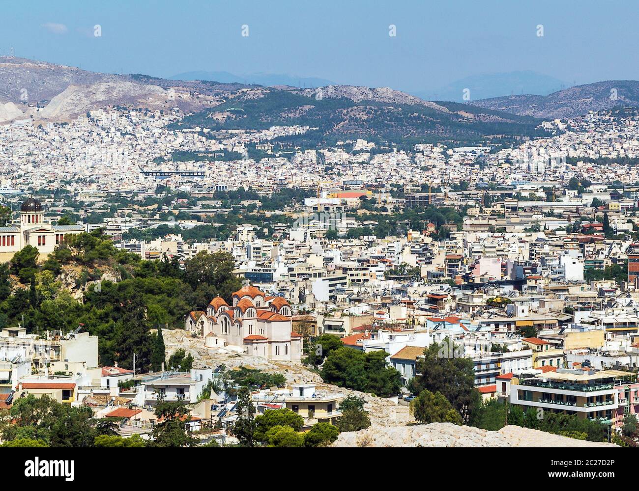Vue sur Athènes depuis l'Acropole Banque D'Images