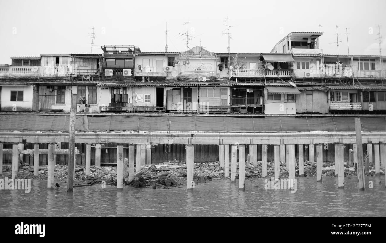 Une zone de déclin près de Wat Pho, Bangkok Thaïlande Banque D'Images