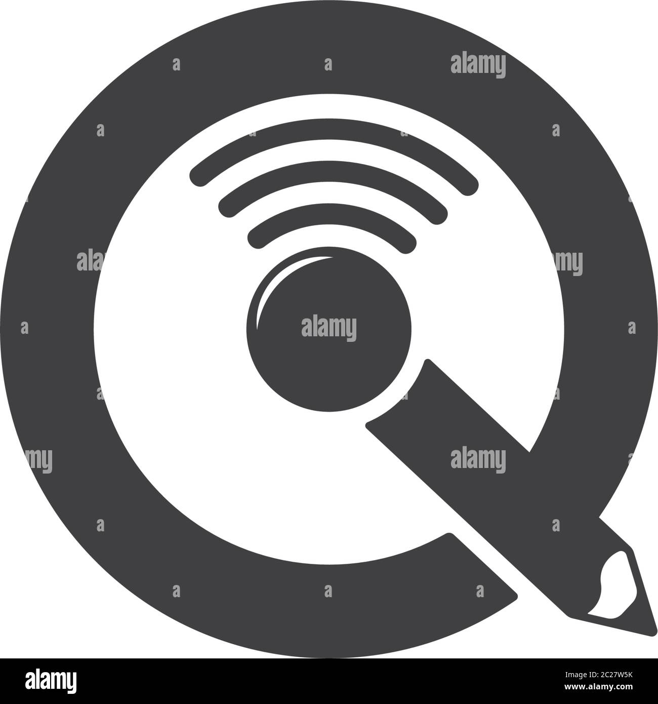 vecteur du logo du symbole d'étude de signal en ligne lettre iq Illustration de Vecteur