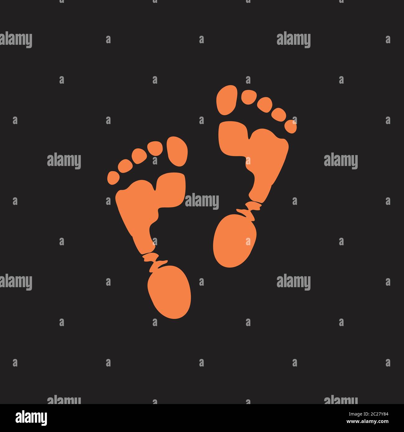 imprimé pied avec logo vector symbole de boue Illustration de Vecteur