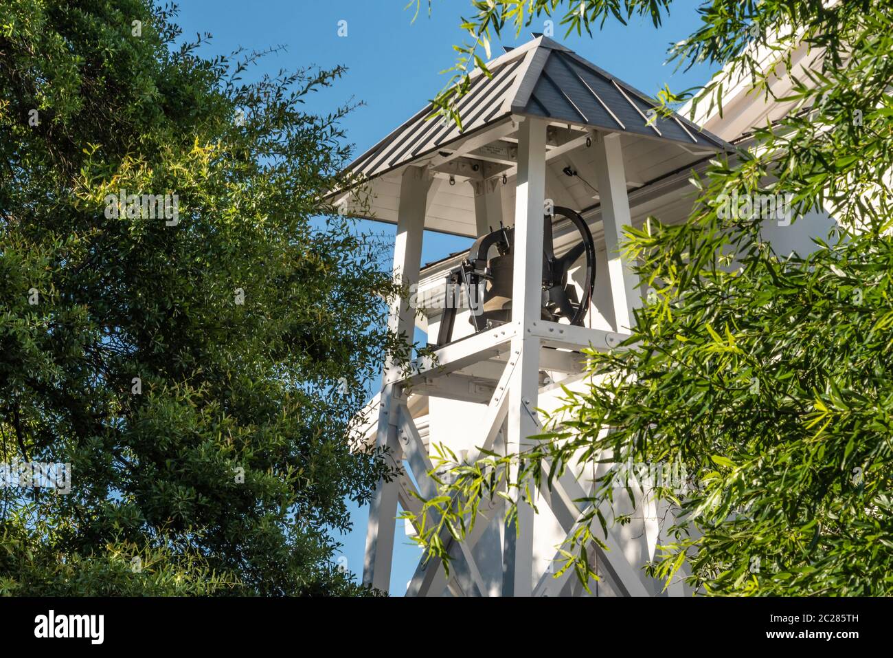 Chapelle Bell Tower (après avoir remporté des matchs de football) à l'Université de Géorgie à Athènes, Géorgie. (ÉTATS-UNIS) Banque D'Images